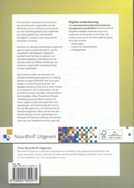 Essentie van dienstenmarketingmanagement achterkant
