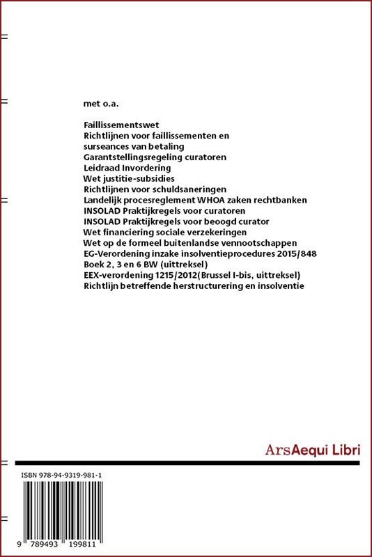 Insolventierecht 2023 / Ars Aequi Wetseditie achterkant