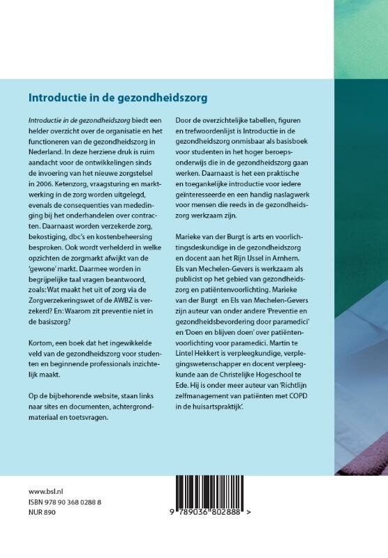 Introductie in de gezondheidszorg achterkant