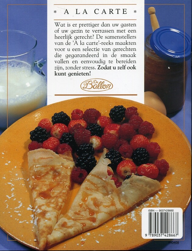Heerlijke pannenkoekrecepten / A la carte achterkant