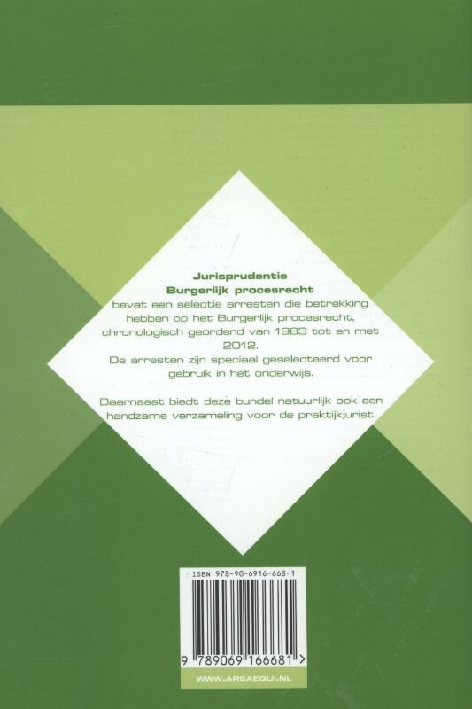 Burgerlijk procesrecht / 2012 / Ars Aequi Jurisprudentie achterkant