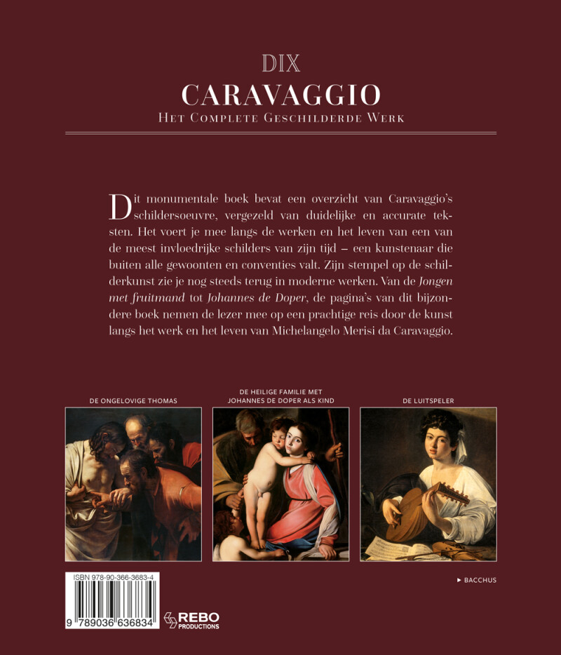 Caravaggio / De grote meesters van de kunst achterkant
