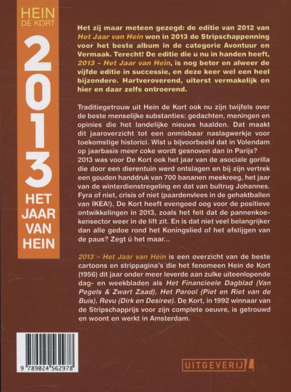 Jaar van hein 2013. het jaar van hein 2013 achterkant