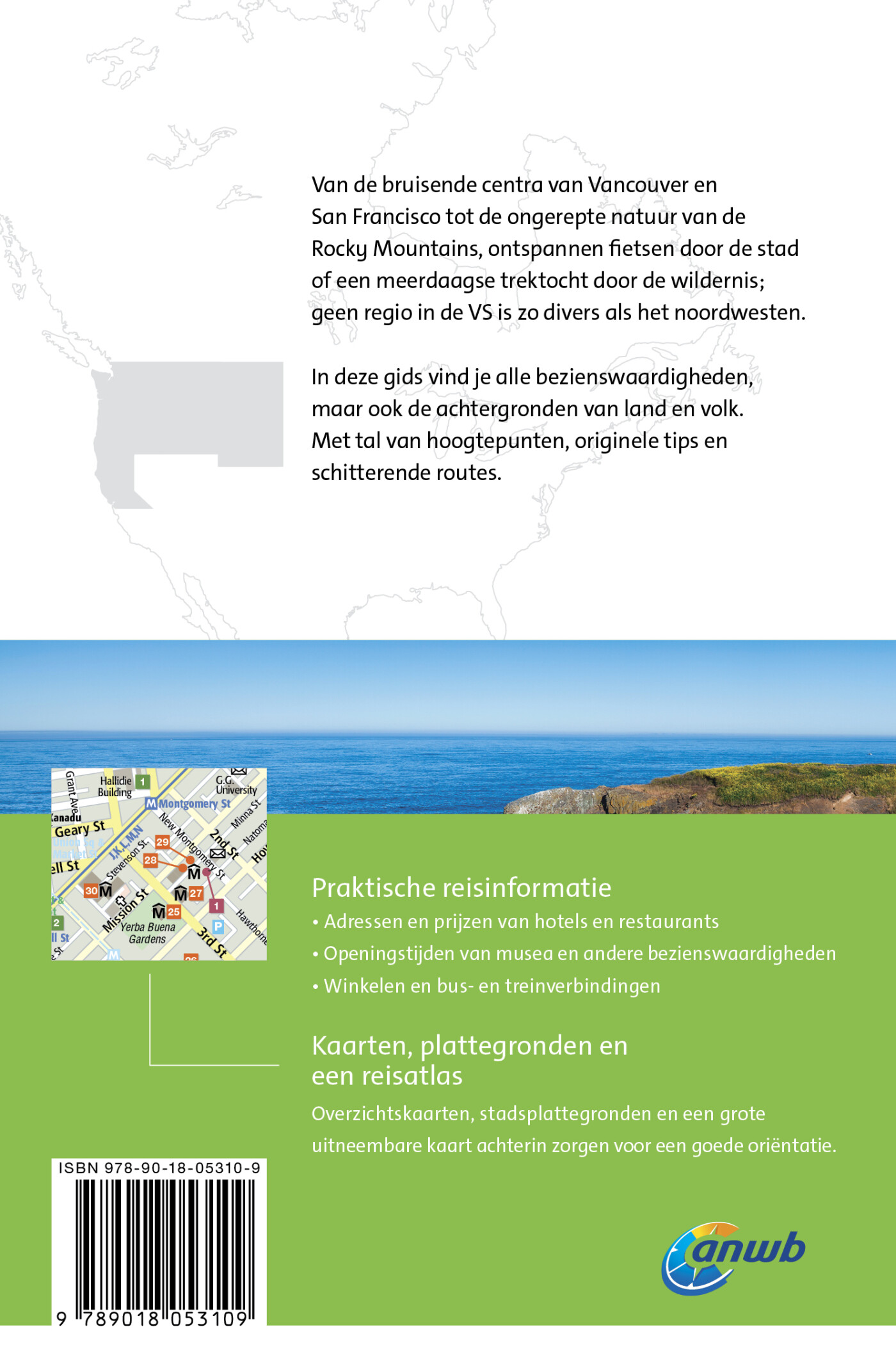 Verenigde Staten noordwest / ANWB Wereldreisgids achterkant