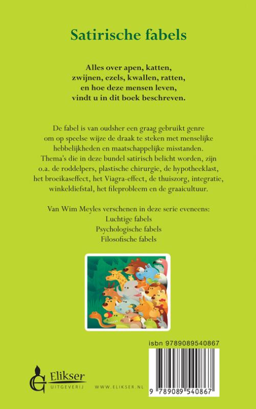 Satirische fabels achterkant