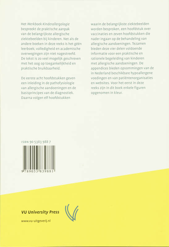 Werkboek Kinderallergologie / Werkboeken Kindergeneeskunde achterkant