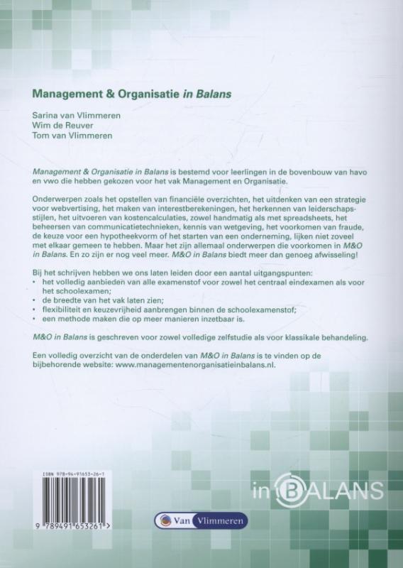 Management en Organisatie in Balans havo Opgavenboek 2 achterkant