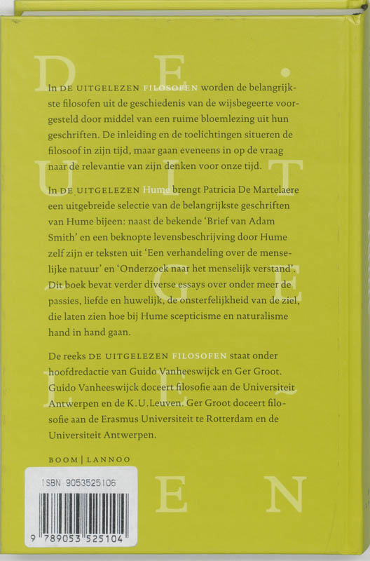 De uitgelezen Hume achterkant