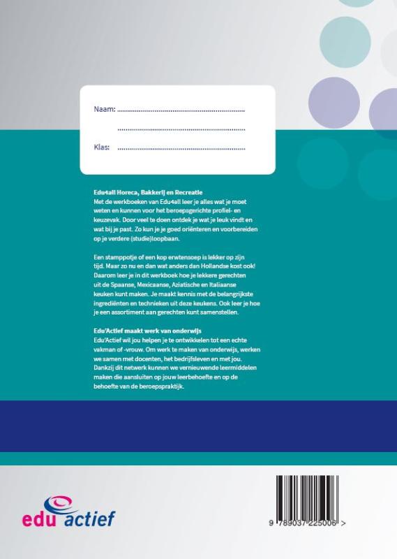 Werken in een wereldkeuken / keuzevak bijzondere keuken / Edu4all HBR achterkant