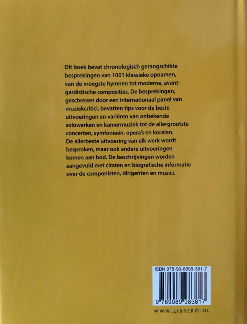 1001 klassieke muziekuitvoeringen achterkant