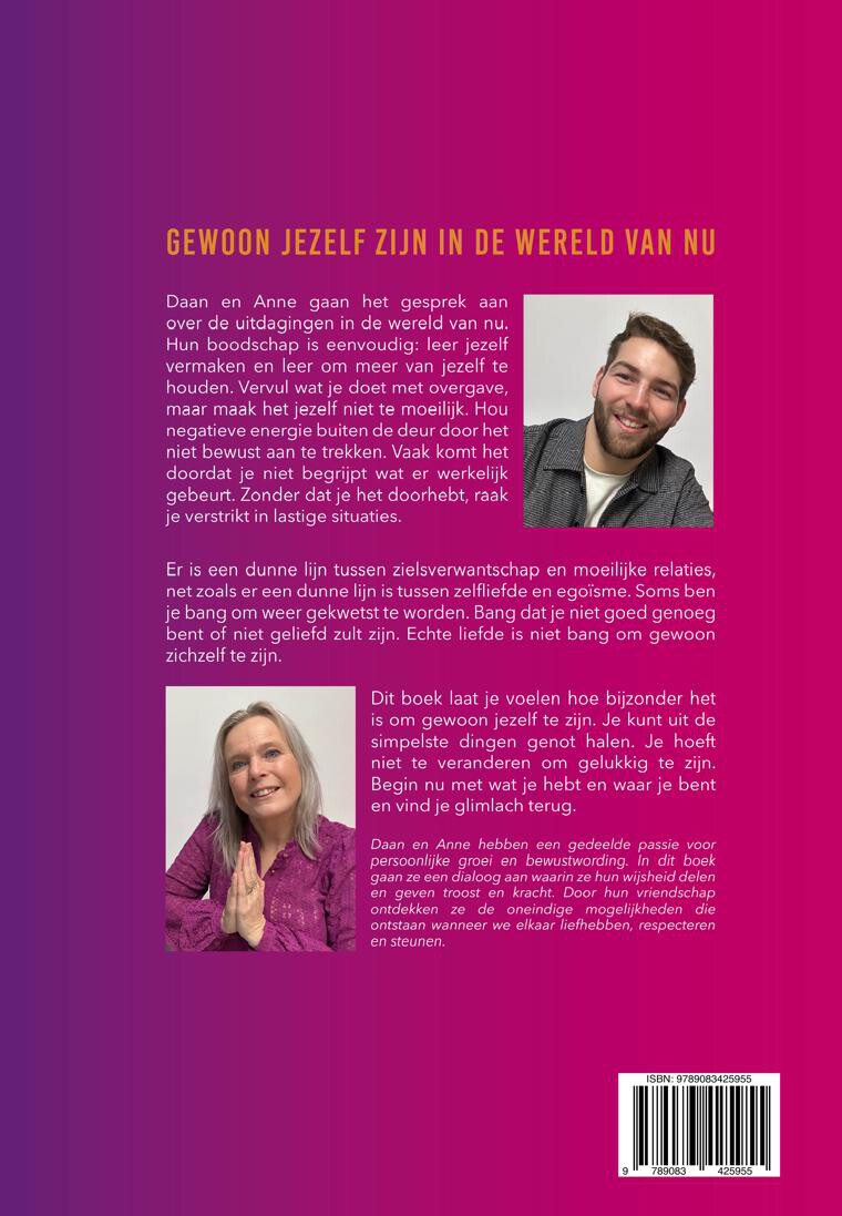 Gewoon jezelf zijn in de wereld van nu. achterkant