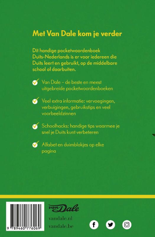 Van Dale Pocketwoordenboek Duits-Nederlands achterkant