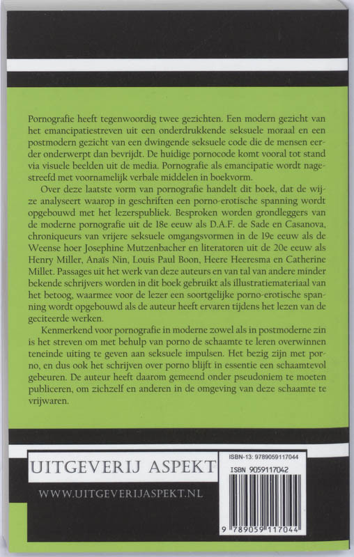 De pornografische verleiding De pornografische verleiding achterkant