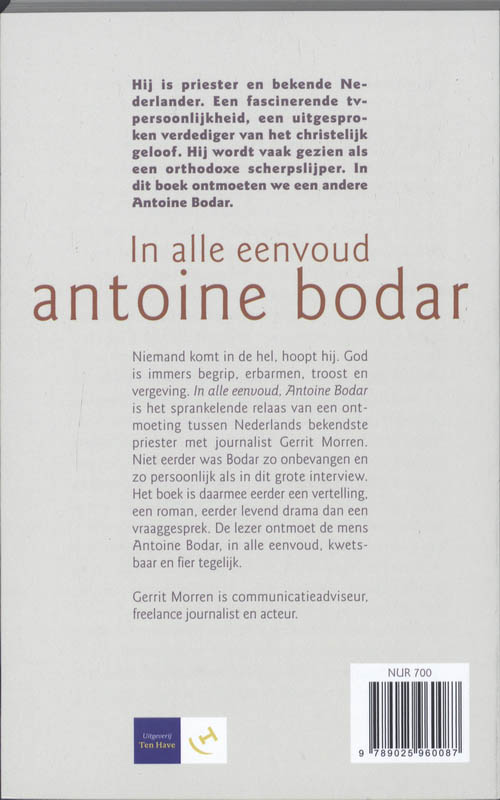 In alle Eenvoud, Antoine Bodar achterkant