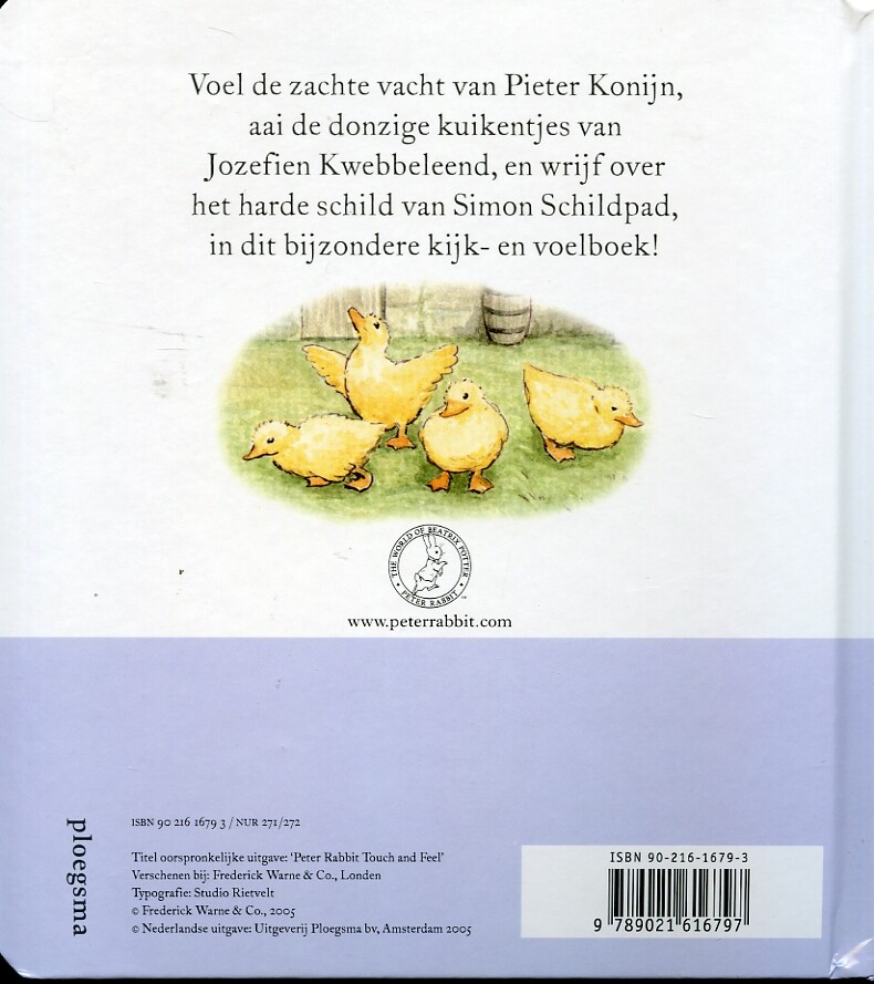 Het kijk- en voelboek van Pieter Konijn achterkant