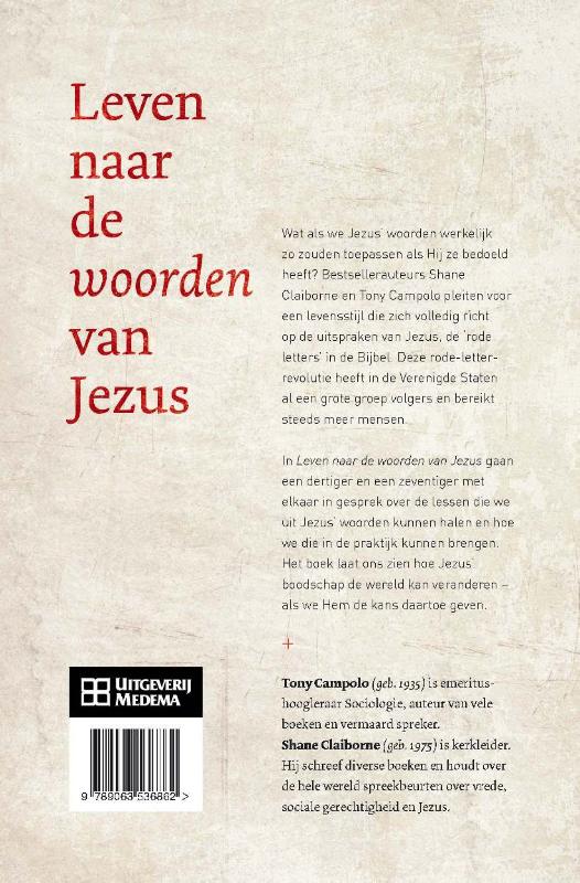 Leven naar de woorden van Jezus achterkant