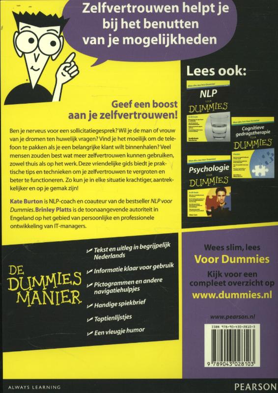 Je zelfvertrouwen vergroten voor Dummies / Voor Dummies achterkant