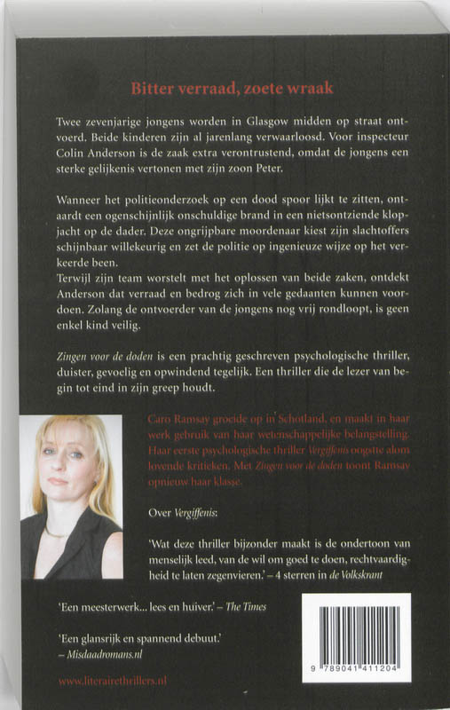 Zingen voor de doden achterkant
