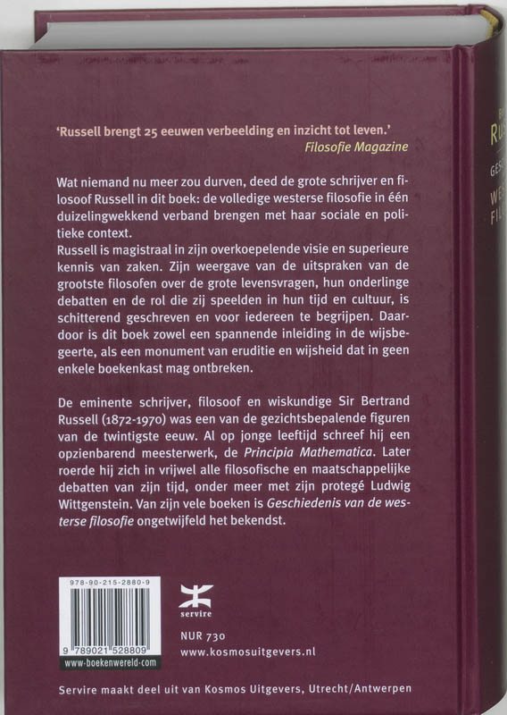 Geschiedenis van de westerse filosofie achterkant