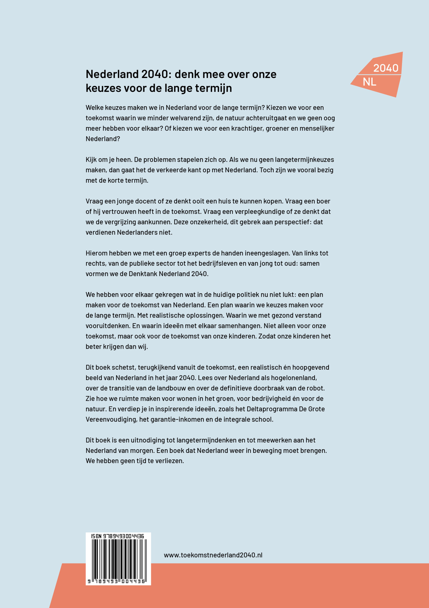 Een toekomstbeeld / Nederland 2040 / 1 achterkant