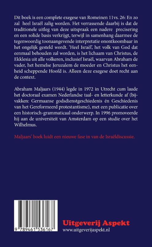 Heel Israel zal behouden worden achterkant