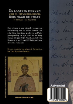 De laatste brieven van H. Titus Brandsma achterkant