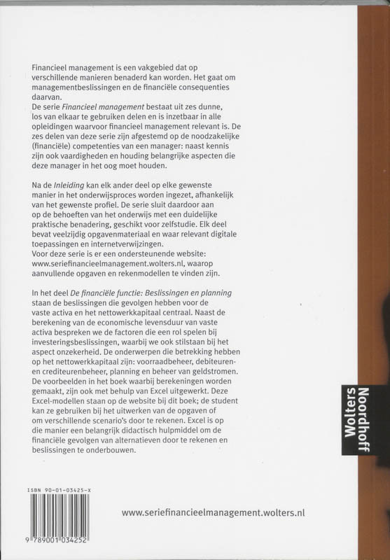 Beslissingen en planning / Financieel Management Beslissingen en planning / Financieel Management achterkant