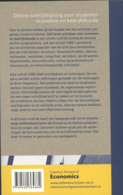 Zelf leren schrijven voor economie en bedrijfskunde achterkant