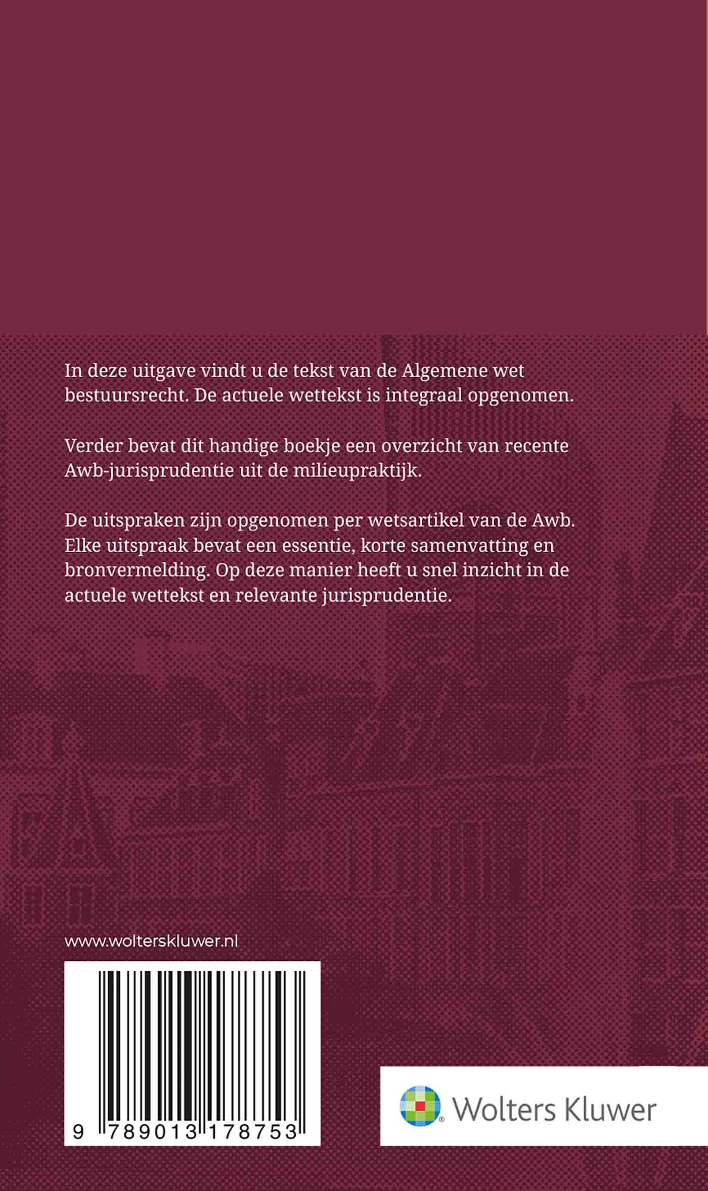 Tekstuitgave Algemene wet bestuursrecht 2025 achterkant