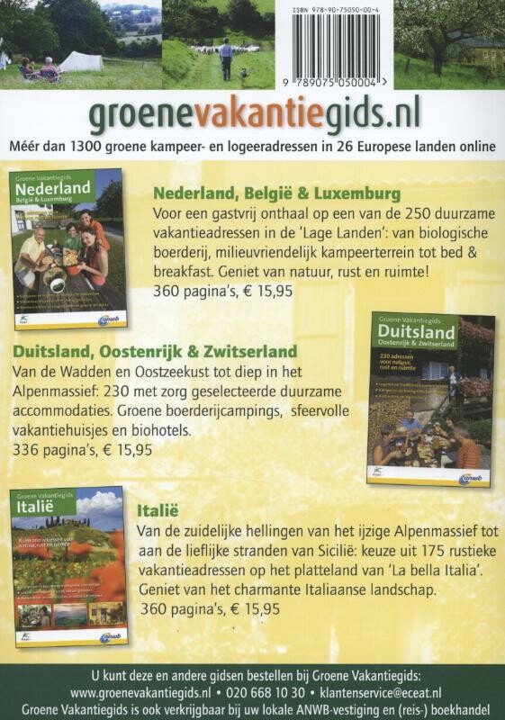 Groene Vakantiegids Frankrijk / ECEAT Groene Vakantiegids achterkant