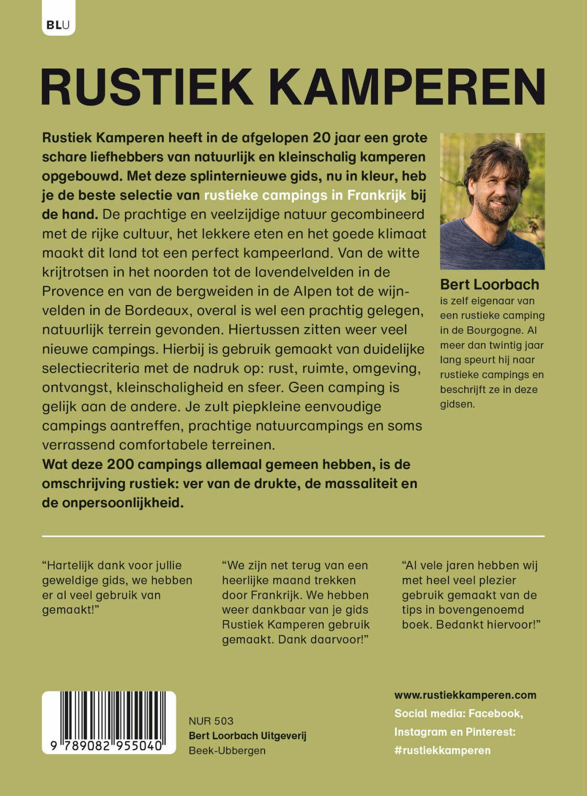 Rustiek Kamperen in Frankrijk / Rustiek Kamperen achterkant