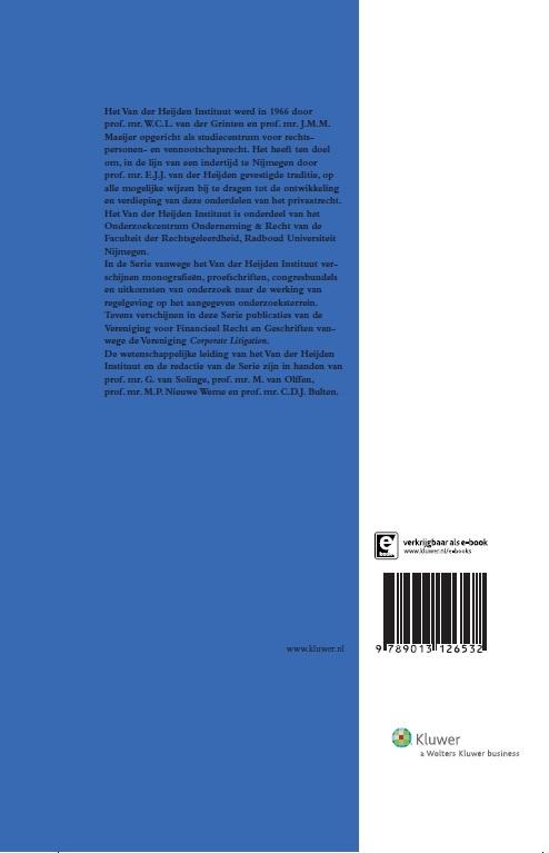 Uitkoop van minderheidsaandeelhouders / Serie vanwege het Van der Heijden Instituut te Nijmegen achterkant