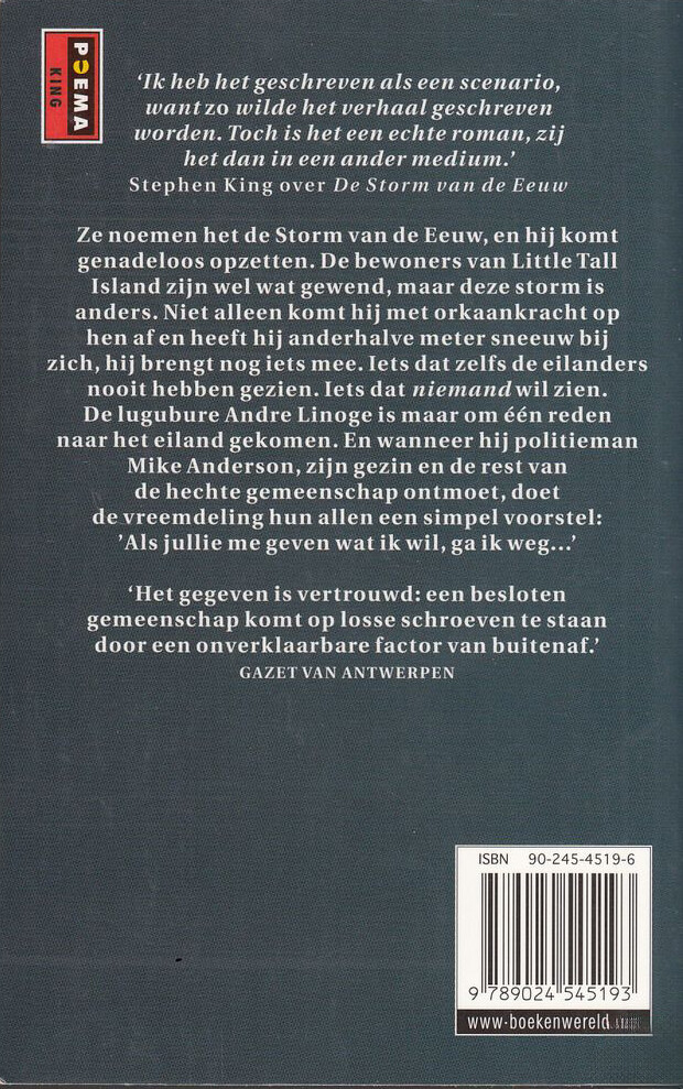 Storm van de eeuw achterkant