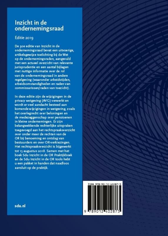 Inzicht in de ondernemingsraad 2019 achterkant