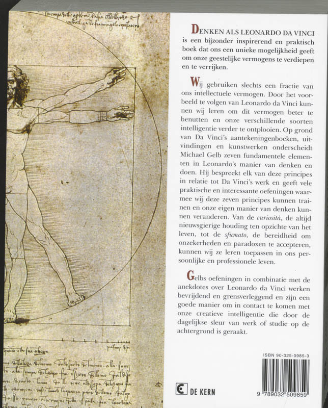 Denken als Leonardo da Vinci achterkant