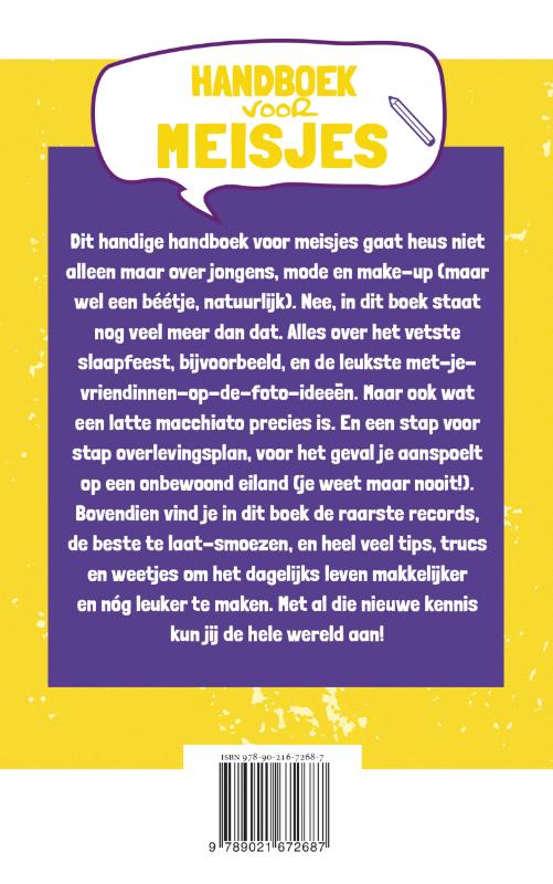 Handboek voor meisjes achterkant