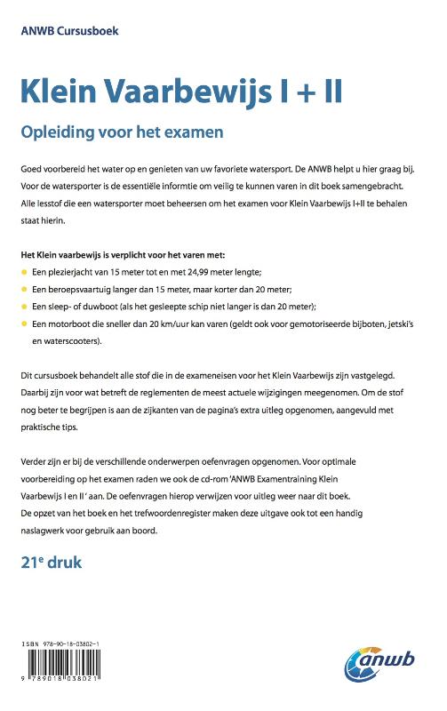 Klein vaarbewijs I en II achterkant