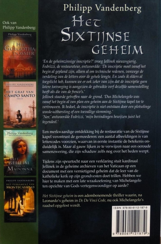 Het sixtijnse geheim achterkant