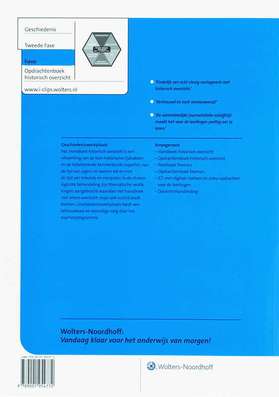 Opdrachtenboek havo historisch overzicht geschiedeniswerkplaats achterkant