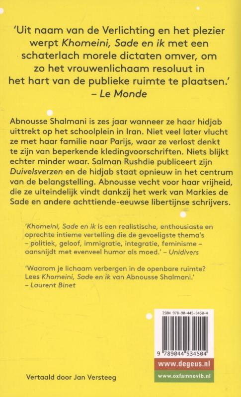 Khomeini, Sade en ik Khomeini, Sade en ik achterkant