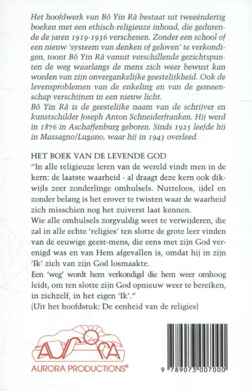 Het boek van de levende God achterkant