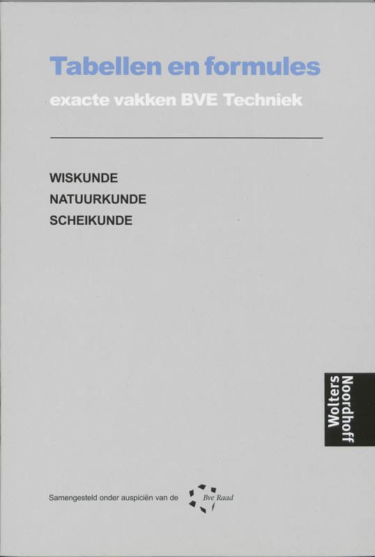 Techniek BVE  -   Tabellen en formules