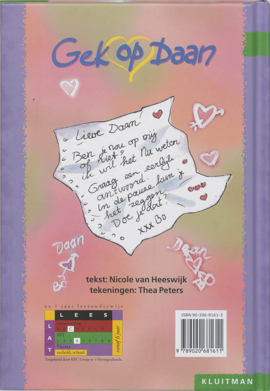 Gek op Daan / Klavertje twee-serie achterkant