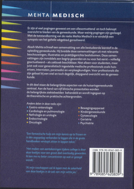 Huisartsgeneeskunde / Mehta Medisch achterkant