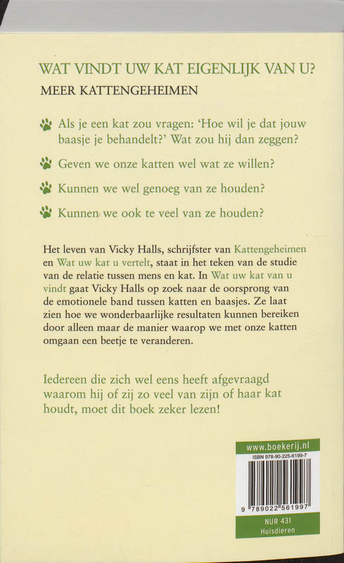 Wat uw kat van u vindt achterkant