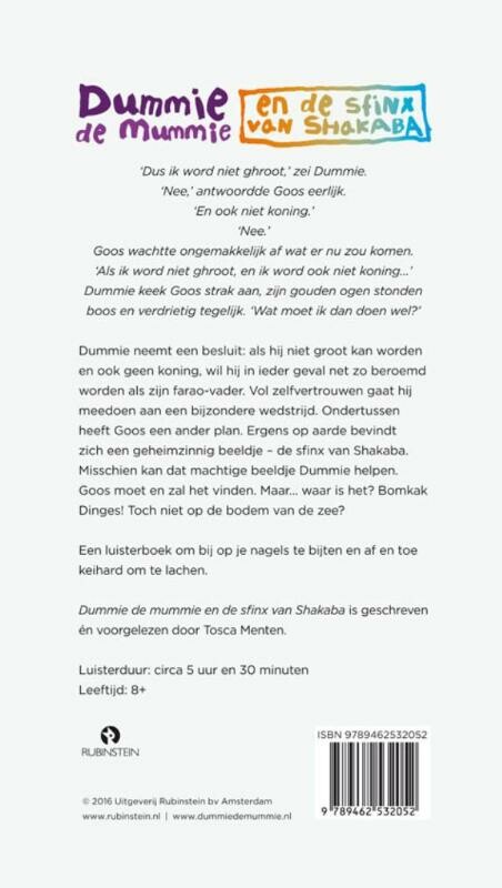 Dummie de mummie en de sfinx van Shakaba achterkant