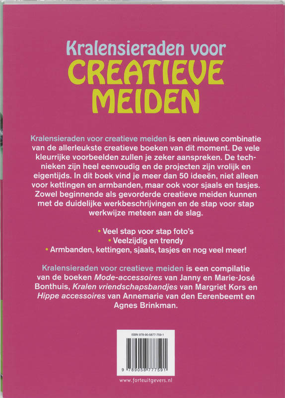 Kralensieraden voor creatieve meiden achterkant