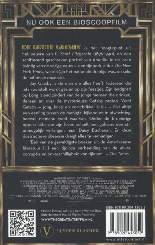 De grote Gatsby / LJ Veen Klassiek achterkant
