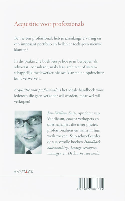 Acquisitie voor professionals Acquisitie voor professionals achterkant