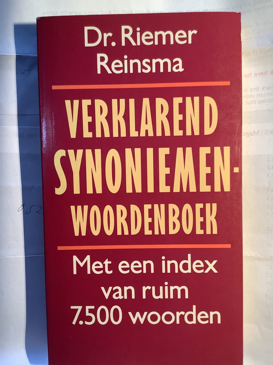 VERKLAREND SYNONIEMENWOORDENBOEK